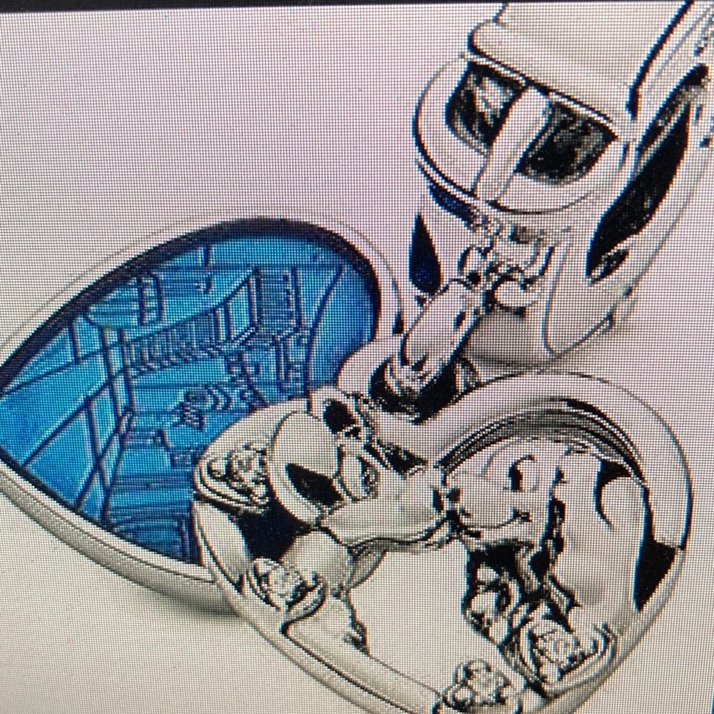 Pandora Heart Charm with Silver and Blue Details